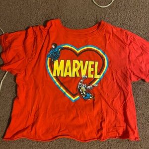 a marvel comics crop top, very cute on!!